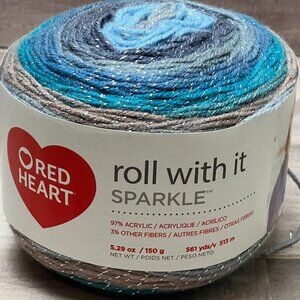 Red Heart Roll With It Sparkle Opal Yarn 5.29oz/150g